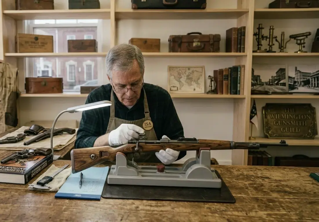 Appraiser valuing a firearm